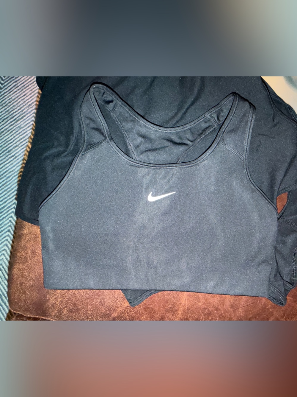 Nike Women's Racerback Tank Tops - Black & Light Gray - Picture 4 of 8